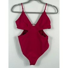 Intimately by Free People Women's Cutout Bodysuit in Deep Raspberry. Size M