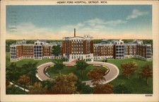 Michigan Detroit Henry Ford Hospital ~ 1949 linen postcard  ~ s9609