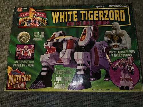 Mighty Morphin Power Rangers White Tigerzord #2271 Vintage Complete in Box  Cond