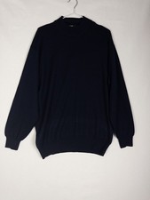 Paul Simon Pullover Sweater Mens XL Navy Knit Cashmere Blend Pullover Solid