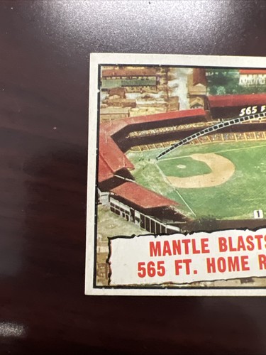 Original 1961 MICKEY MANTLE HOME RUN Topps Baseball Card No. 406 EX - Picture 4 of 4