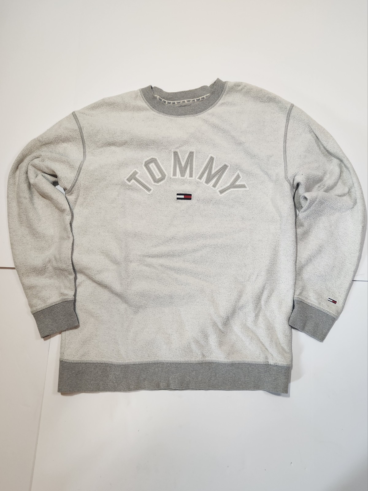 Tommy Jeans Sweatshirt Unisex XL Gray Longsleeve Reverse ~ Free Shipping ~