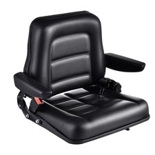 Universal Forklift Tractor Seat PVC Adjustable Seat W/Safety Belt Armrest US