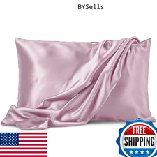 Pure Bedding King Satin Pillowcase 2 Pack - 20"x40" Champagne Pink - Hair & Skin