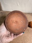 Antique Redware Flower Pot Attached Saucer Decorated Manganese Garden Country — photo 8