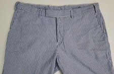 Vtg 90s Polo Ralph Lauren Preppy Striped Seersucker Flat Front Shorts Men's 34