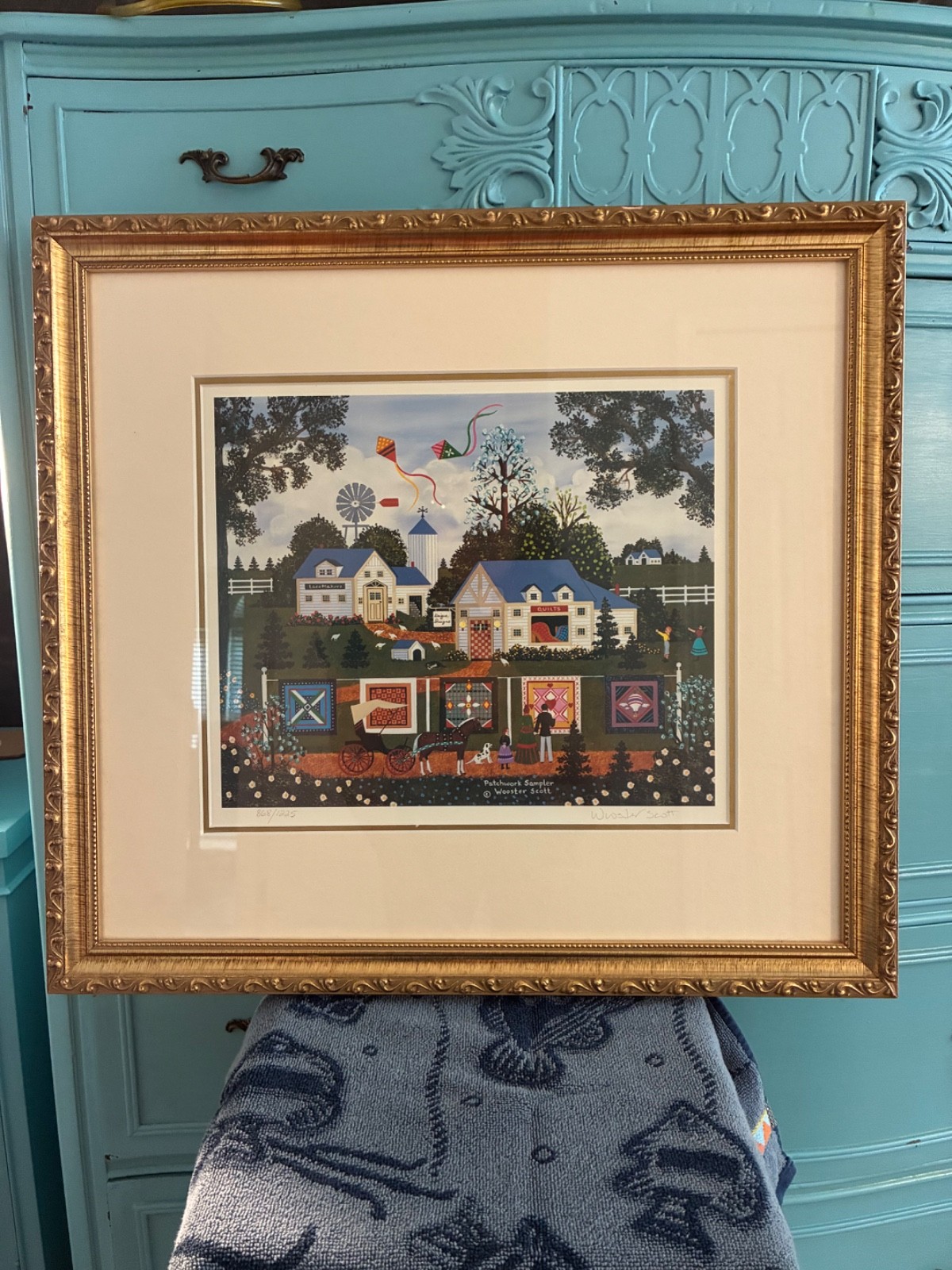 Jane Wooster Scott Patchwork Sampler Signed Numbered 1130/1225 Framed Print