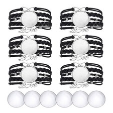 Bracelet Blanks for Jewelry Making 6pcs 25mm Black