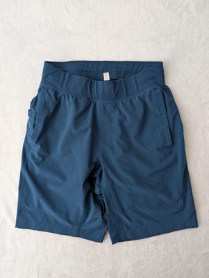 Lululemon T.H.E. Short Mens Small 9'' Blue Lined Running Training Zip Pocket