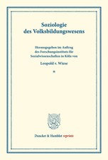 Soziologie des Volksbildungswesens. Leopold V...