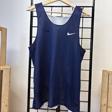 VTG 90s Nike Swoosh Reversible Mesh Basketball Tank Top Navy White Lrg