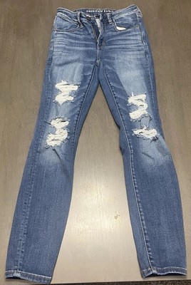 American Eagle Outfitters Women's Hi Rise Jegging Stretch Size 6 Regular Ripped