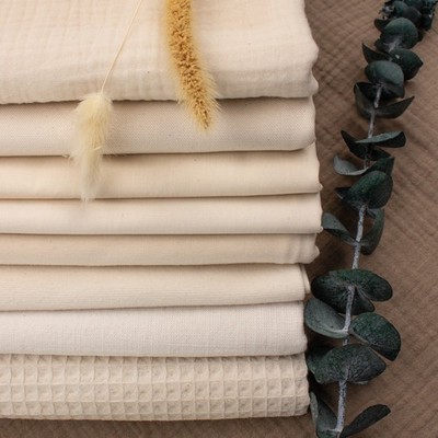 Natur Baumwolle verschiedene Stoffe zur Auswahl 0,5m Meterware Nähstoffe Beige