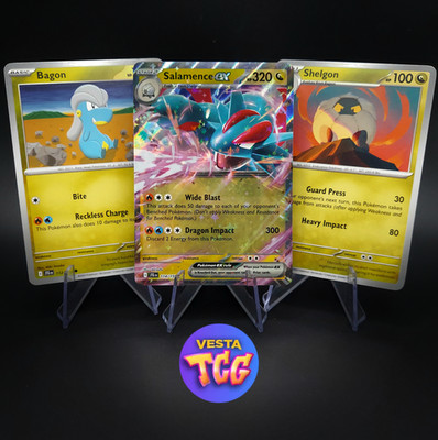 Salamence ex 114/159 Journey Together Holo 3 Card Evolution Set Near Mint +