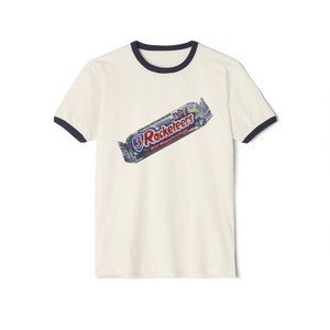Wacky Packages 3 Racketeers Candy Bar Printed Ringer T-Shirt Musketeers Parody