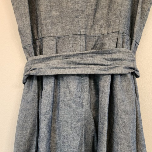 LL Bean Signature Trägerkleid Midi Baumwolle Chambray grau Damen 12 klassisch schick - Bild 9 von 19