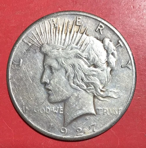 1927 US Peace SILVER Dollar! "Philadelphia" Mint! Low Mintage! XF Details!