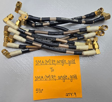 (9) SMB (M) Rt Angle Gold - SMA (M) Rt Angle Gold Cables 5.5"
