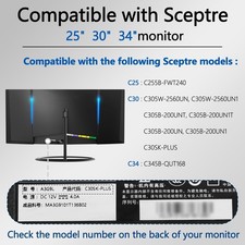 VESA Adapter For Sceptre C25,C30,C34 Monitor VESA 75x75 to 100x100 Adapter