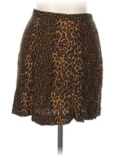 AB Studio Women Brown Casual Skirt L Petites