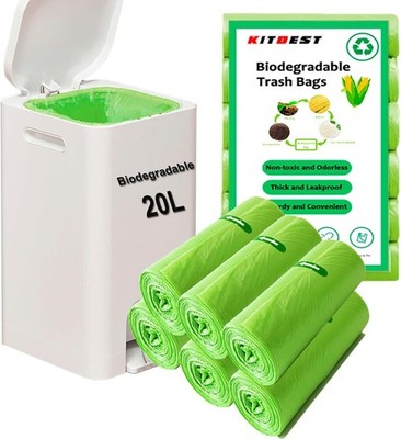 Pack of 120 Organic Waste Bags, 20 L, Organic Bin Bags, Rubbish Bags, Tear-Re...