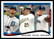 2014 Topps Anibal Sanchez/Bartolo Colon/Hisashi Iwakuma Detroit Tigers/Oakland
