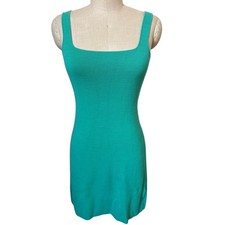 J.Crew Squareneck Mini Sweater-dress in Green Size XS X-Small