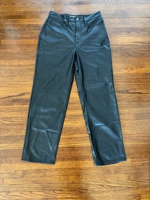 Madewell Vintage Straight Jeans Black Vegan Leather  Women