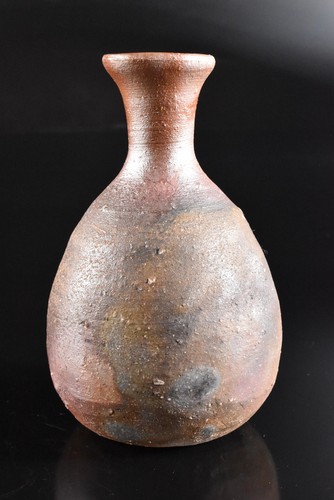U1341: Japanese Bizen-ware Youhen pattern FLOWER VASE Ikebana, auto w/signed box - Picture 2 of 10