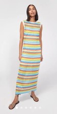 Kitri Bunty Dress Crochet Knit Midi Rainbow Designer Dress Size X Small rrp £165