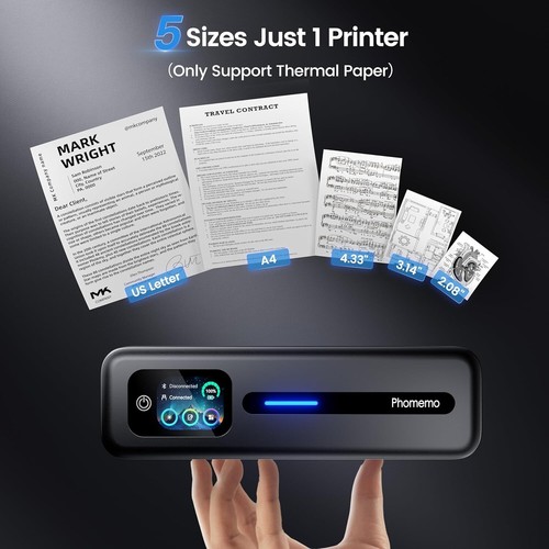 Phomemo M832D Portable Thermal Printer, A4 Touchscreen Bluetooth Inkless Printer - Picture 19 of 24