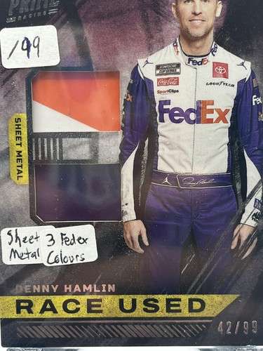 Denny Hamlin Dual Race Used Sheet Metal Relic /99 2023 Prime Racing #RUD-DHA - Picture 3 of 3