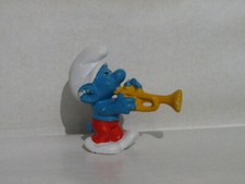 Schlumpf Schlümpfe 20047 Trompeter orange Hose rot Schleich Farbabrieb