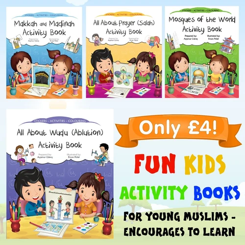ISLAMIC ACTIVITY COLOURING BOOKS Kids STICKER fun Children Salah Quran RAMADAN