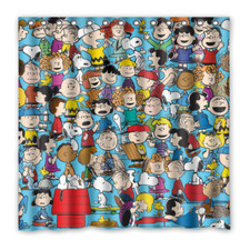New Peanuts Snoopy Characters Print Shower Curtain Size 71 x 71 Inch With Hooks