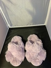 Cat Jack Slippers Girl S 13/1 Slip On Purple Faux Fur Crossband