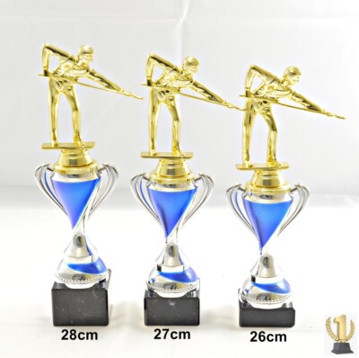 Billard - Billiard - Trophäe / Pokal 3er set oder einzeln incl. Beschriftung