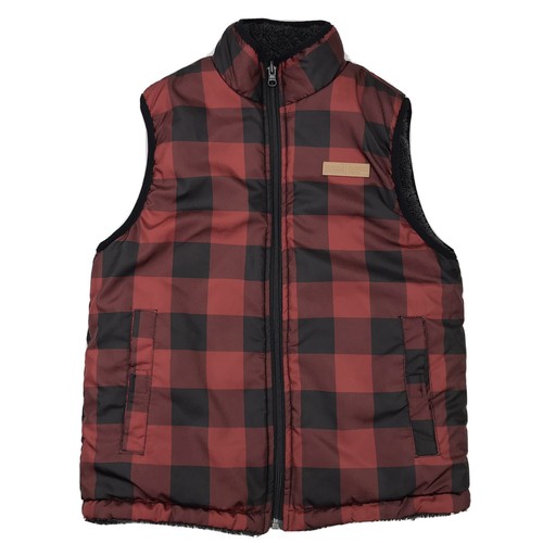 Plaid Reversible Vest Sherpa Size 