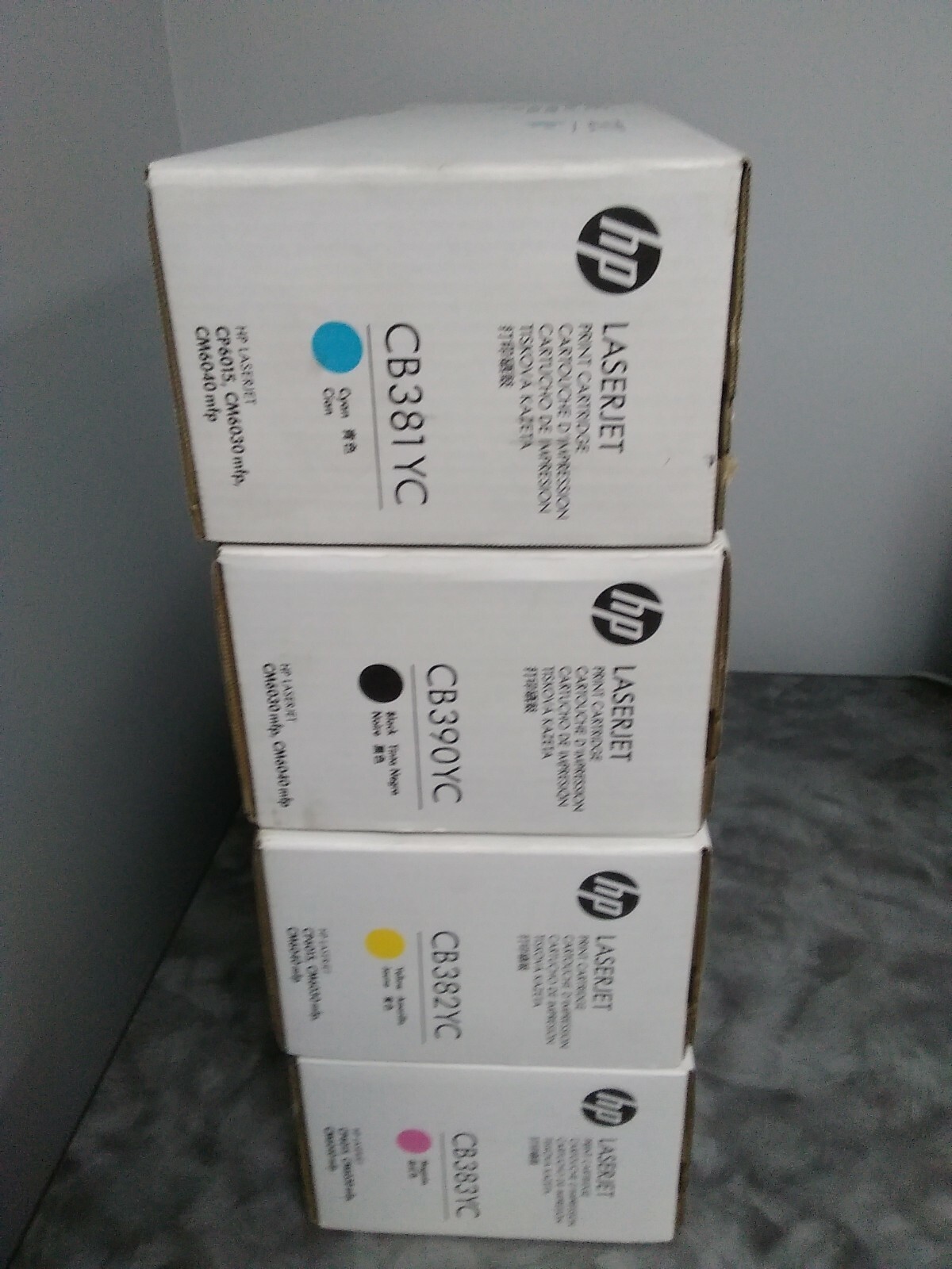 GENUINE HP TONER SET CB390YC CB381YC CB382YC CB383YC CM6030 CM6040 824A ...