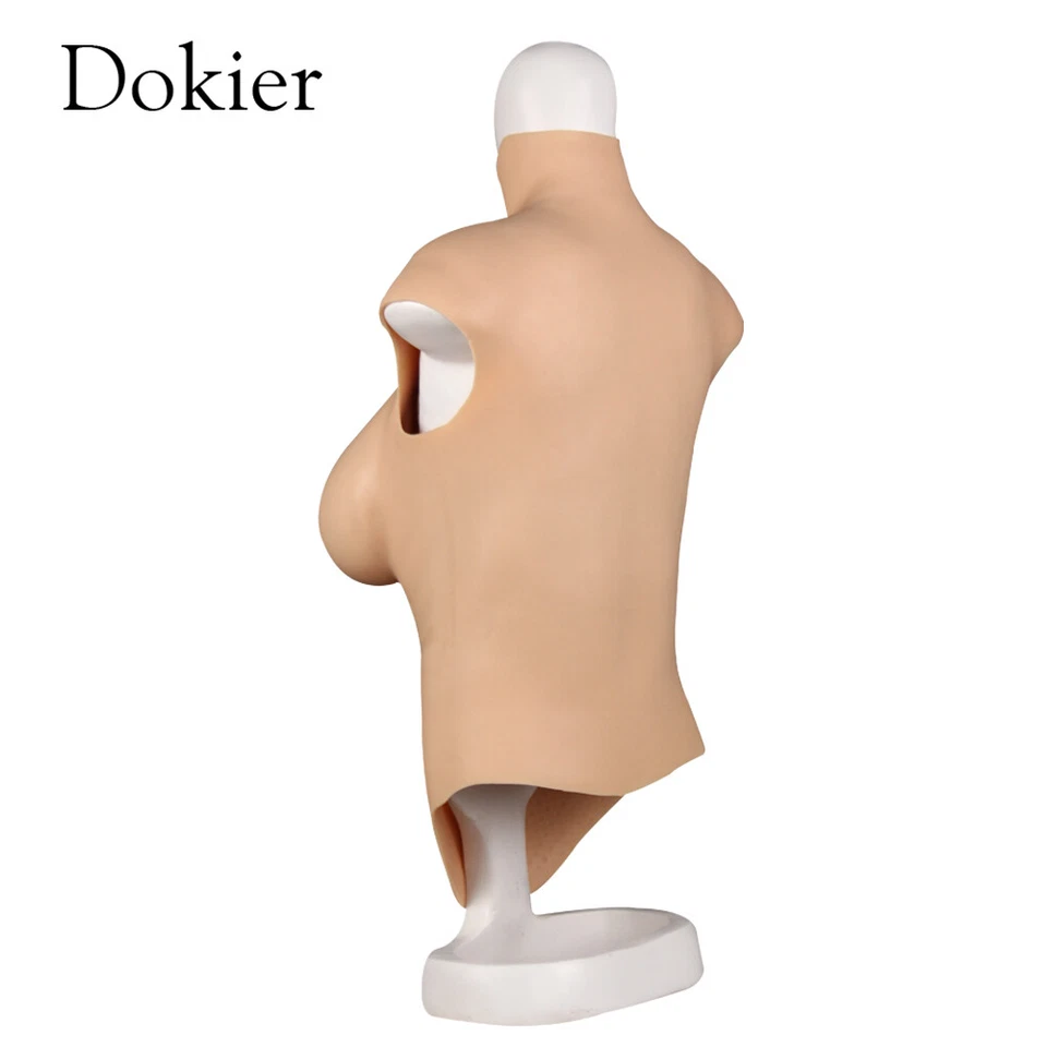 Dokier Plus Size Half Bodysuit Silicone Breast Forms Fake Boobs For Crossdresser - Bild 4 von 4