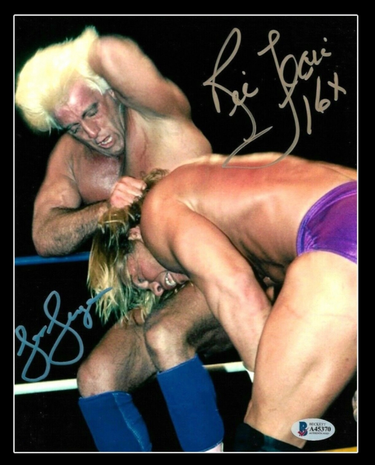 WWE RIC FLAIR AND LEX LUGER HAND SIGNED 8X10 PHOTO WITH BECKETT BAS LOA ...