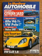 LE MONITEUR AUTOMOBILE 1996 - Essais SPIDER RENAULT VOLVO S40 & V40 ALFA 146 VW