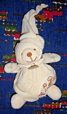 FP/ DOUDOU ET COMPAGNIE PELUCHE BOULE OURS BEIGE ECRU BIO COEUR FLEUR 15CM BE