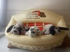 Pound Puppies Lot Of 3 Plushes  Inflatable Bed  7  Puppies