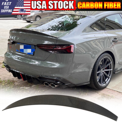 Fits 2018-23 Audi A5 S Line S5 RS5 Sportback REAL CARBON Rear Trunk Spoiler Wing