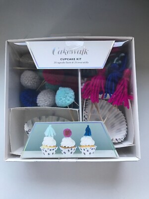 Polka Dot Cupcake Liners & Pom Pom and Tassel Cupcake Toppers - 24ct