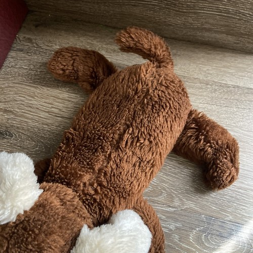 Vintage 1973 R Dakin 10 Zoll Drooper Welpe Hund BRAUN Stofftier Plüschtier weiße Ohren - Bild 5 von 11
