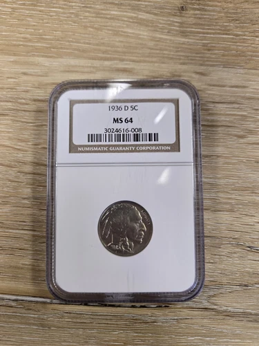 1936 D Buffalo Nickel MS 64 5C NGC