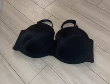 Cacique Boost Multi Way Strapless Bra Lightly Padded UW Womens 46DDD Black New