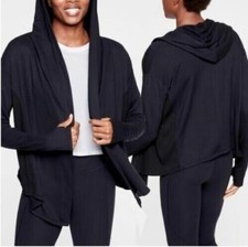 Athleta Nirvana Wrap Black Small Hooded Thumbholes Soft Athleisure